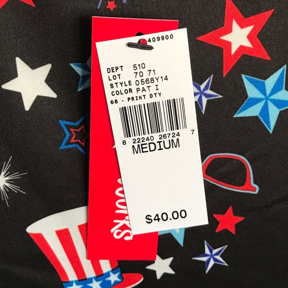 Midi Swing Dress 4th of July Patriotic Red White and Blue Fireworks Size Medium - Picture 10 of 16